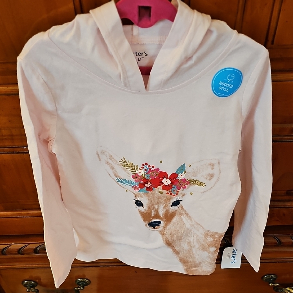 Carter's Pink Deer Floral Sweatshirt